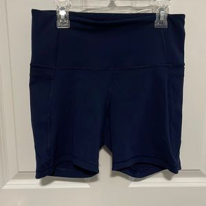 Womens athletic biker shorts - navy blue